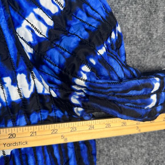 Catherines Jacket Womens 2X Blue Printed Open Front Quilted Business Casual Plus - Picture 4 of 6